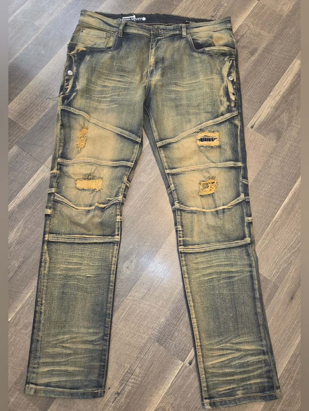Copper Rivet Men’s 38x32 Distressed Slim Fit Jeans